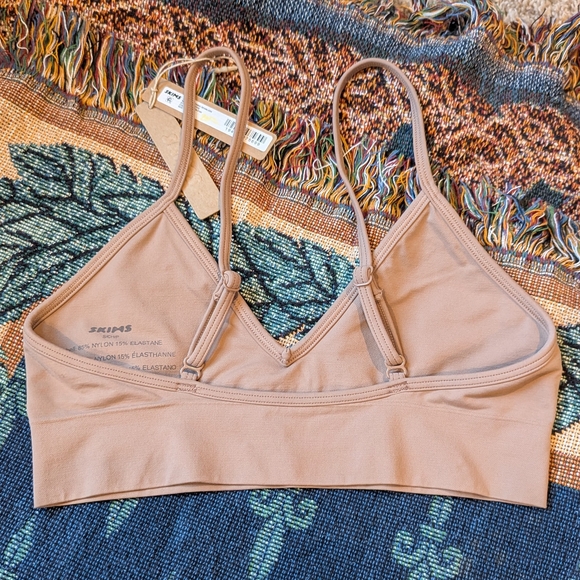 SKIMS Soft Smoothing Seamless Scoop Bralette Adjustable Strap Sz S Color Sienna - Picture 3 of 5